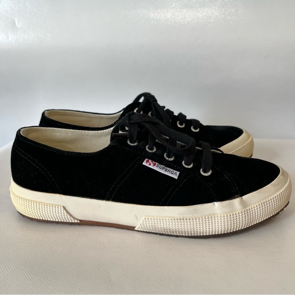 Superga Black Velvet Sneakers